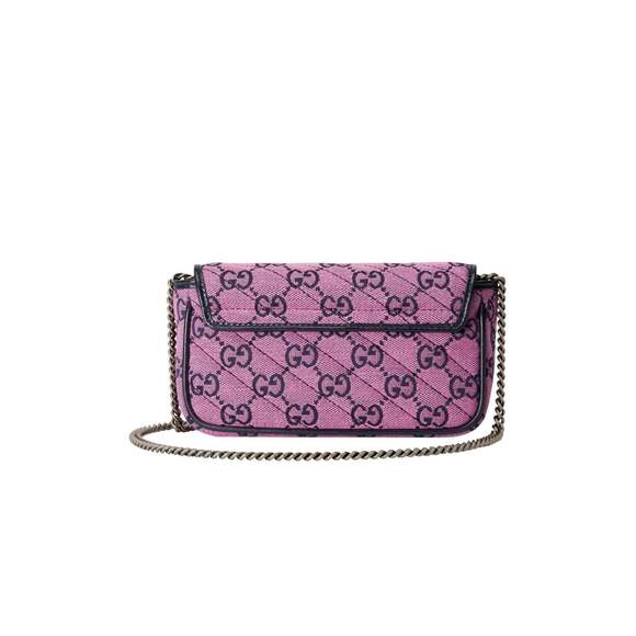 Gucci - GG Marmont Pink Embroidery Super Mini Bag - Picture 4 of 5
